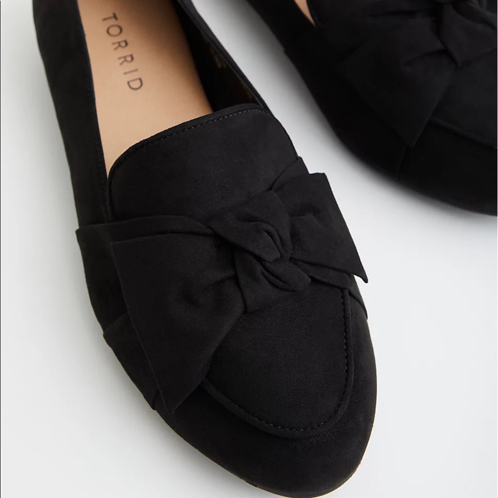 Torrid Faux Suede Loafers Bow NWT